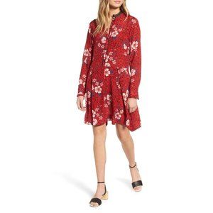 Sz 4-6 Women's Zadig & Voltaire Ruti Pensee Red Double Floral Silk Dress print